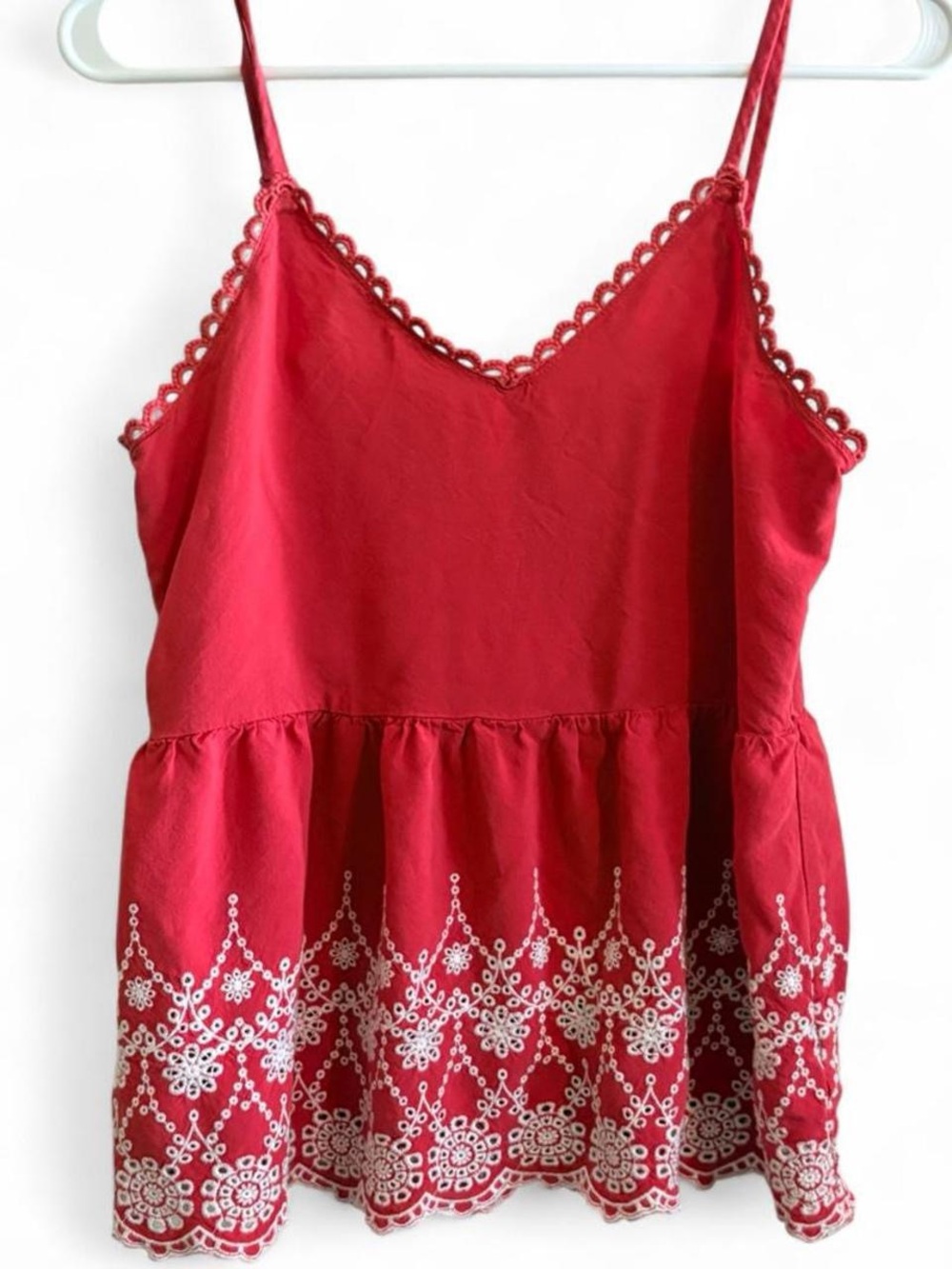 Maurices Red Embroidered Camisole Tank